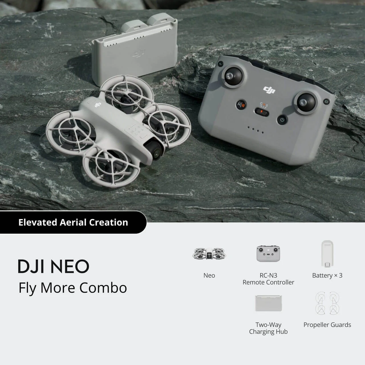 DJI Neo Fly More Combo Drone 1 DJI Neo Fly More Combo drone front view